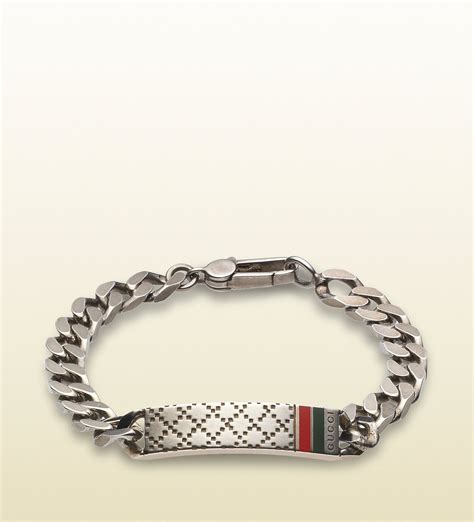 gucci mens silver bracelet